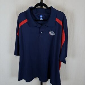 Gonzaga Bulldogs Men's 3XL Navy With Red Embroidered Polo